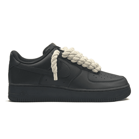 AF1 Black – Beige Rope Laces