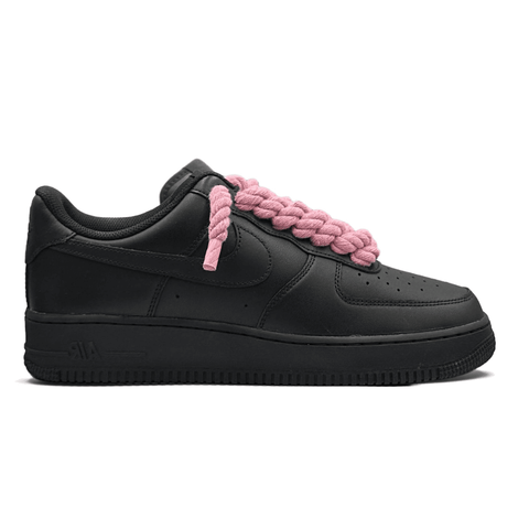AF1 Black – Pink Rope Laces